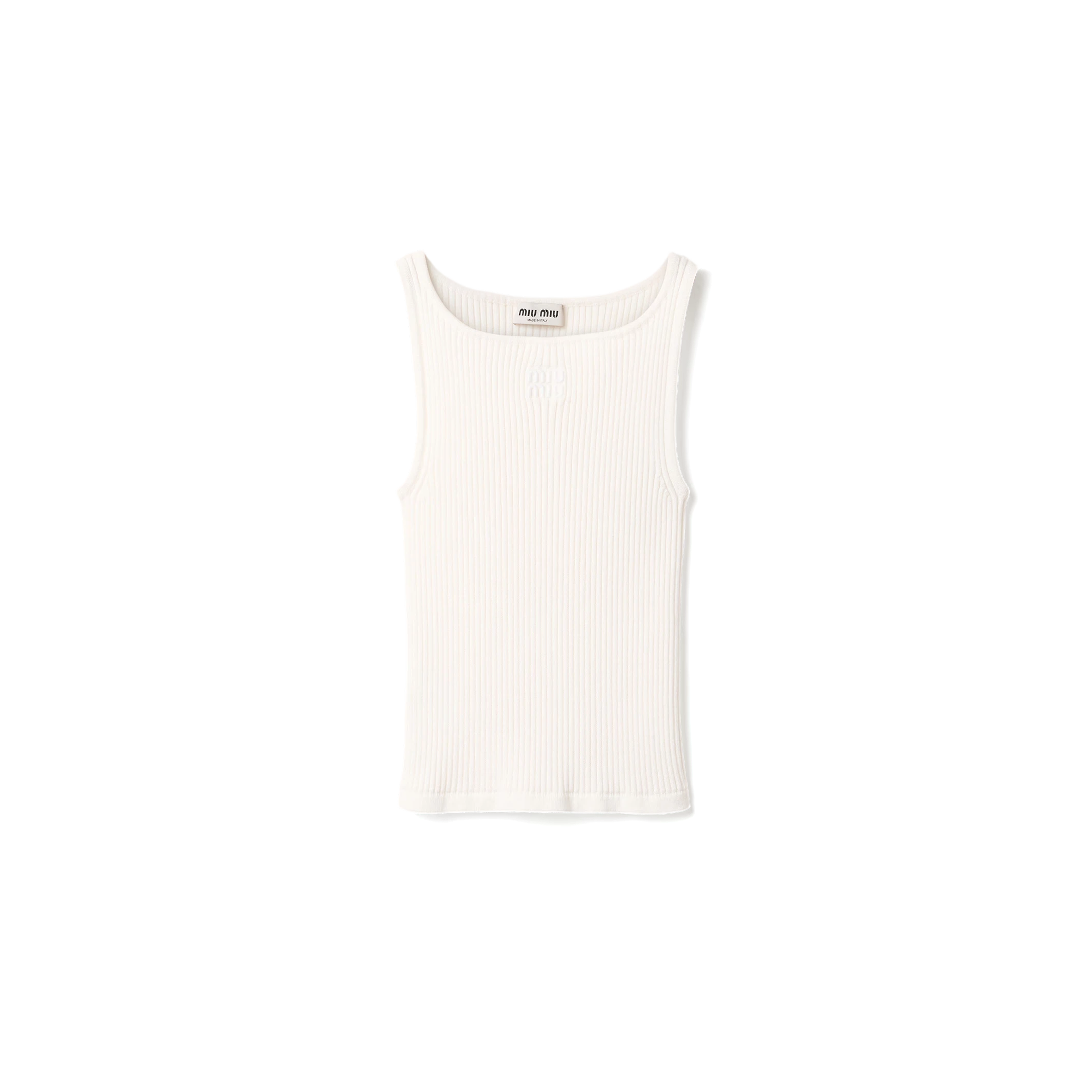 MIU MIU COTTON KNIT TOP MMV306